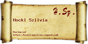 Hockl Szilvia névjegykártya